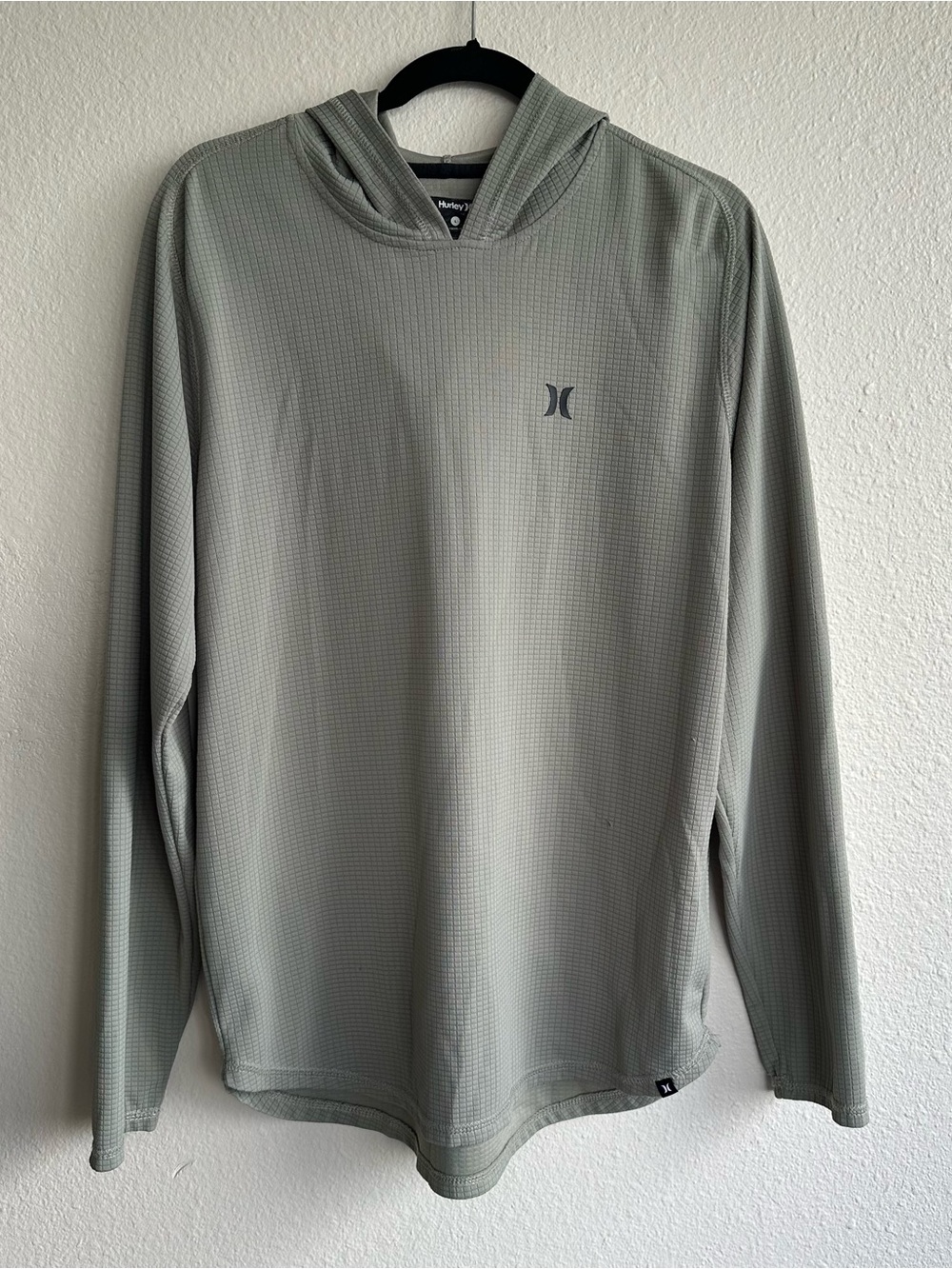 Hurley Men’s Sage Green Hooded Long-Sleeve Shirt